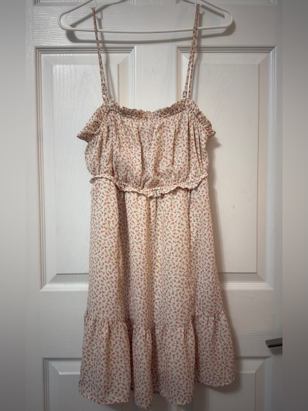 Jessica Simpson Cream Sundress with Pink Floral Print